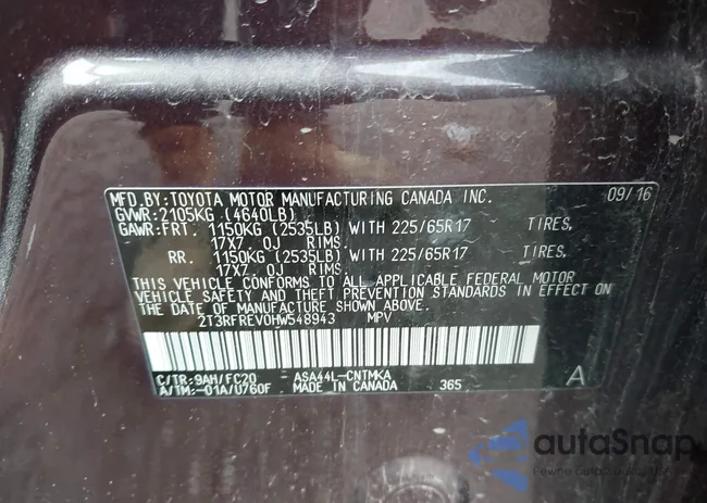 2T3RFREV0HW548943: 42101966