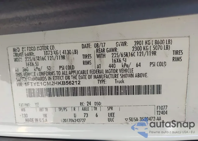 1FTYE1CM2HKB56212: 42102063