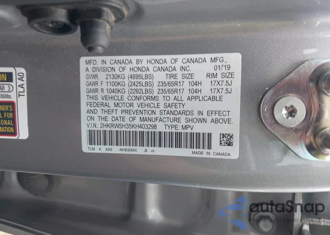 2HKRW5H35KH403298: 42102102