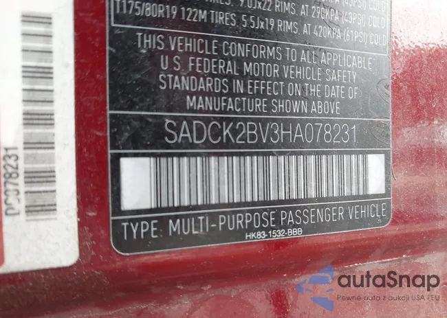 SADCK2BV3HA078231: 42101243
