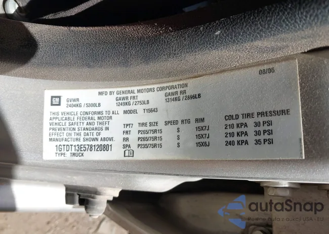 1GTDT13E578120801: 42101326