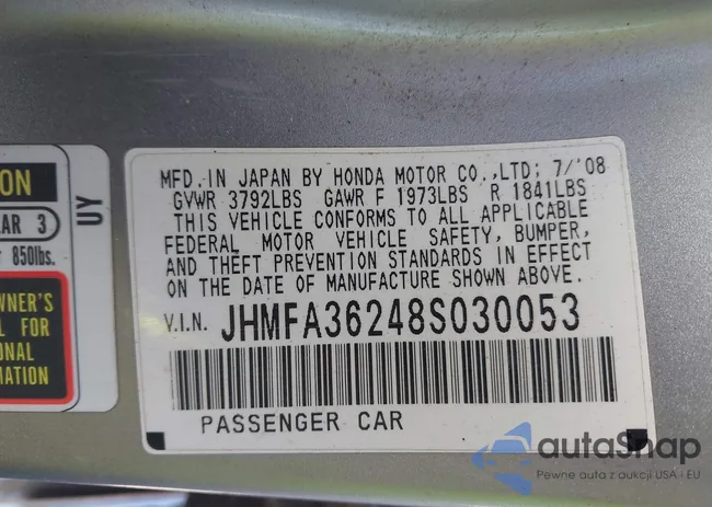 JHMFA36248S030053: 42102631