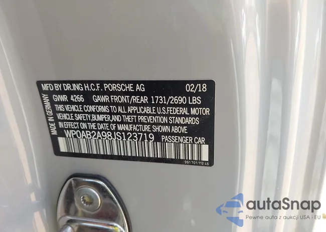 WP0AB2A98JS123719: 42102385