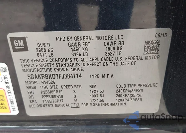 5GAKRBKD7FJ384714: 42103793