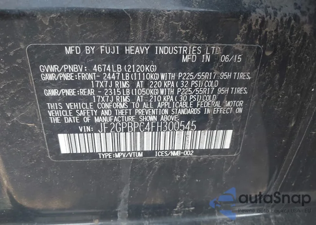 JF2GPBPC4FH300545: 42103897