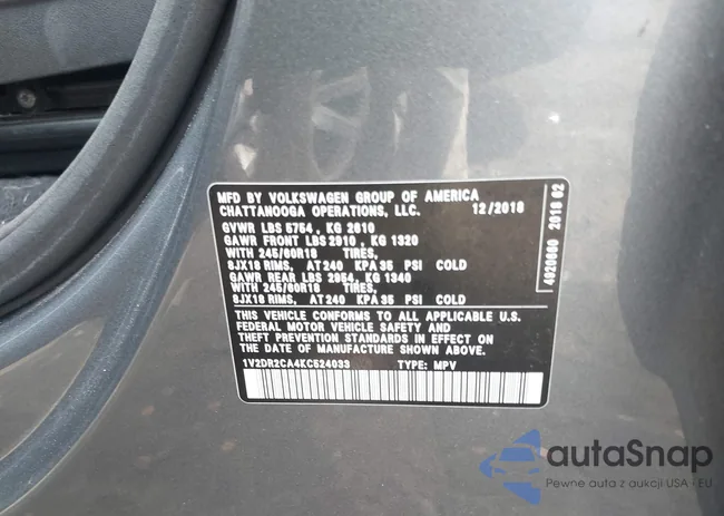 1V2DR2CA4KC524033: 42104613