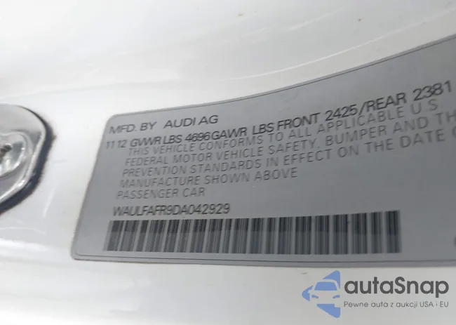 WAULFAFR9DA042929: 42105053