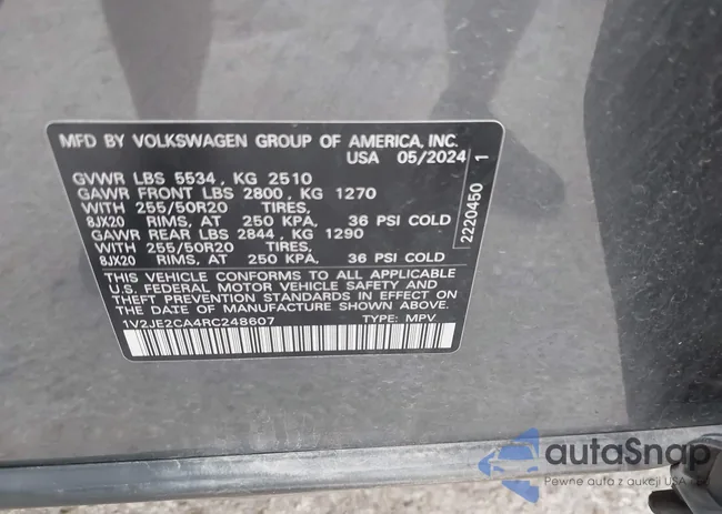 1V2JE2CA4RC248607: 42105089