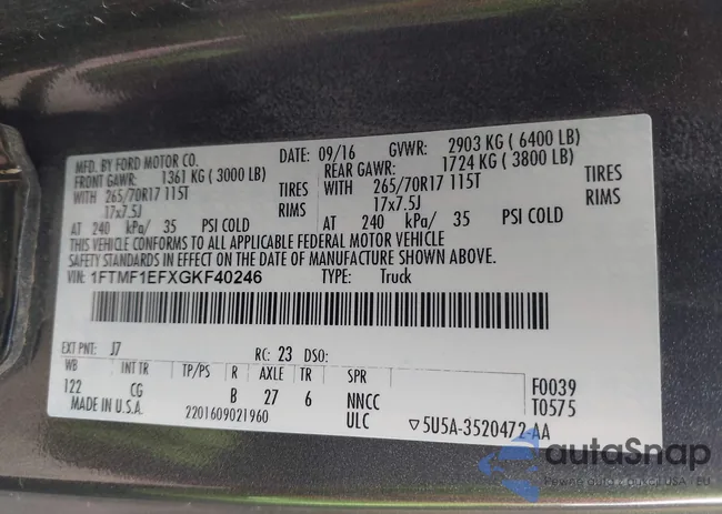 1FTMF1EFXGKF40246: 42104382