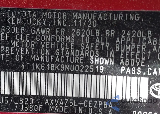 4T1K61BK9MU022519: 42104599