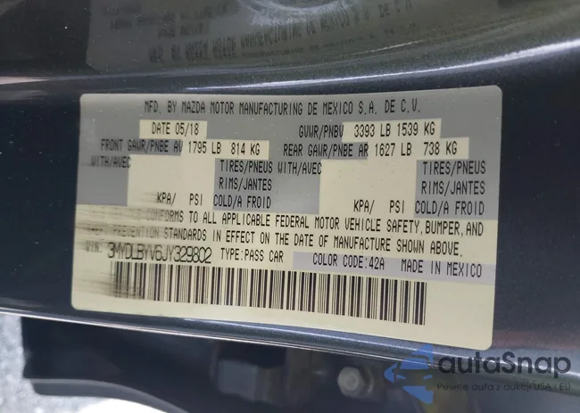 3MYDLBYV6JY329802: 42105815