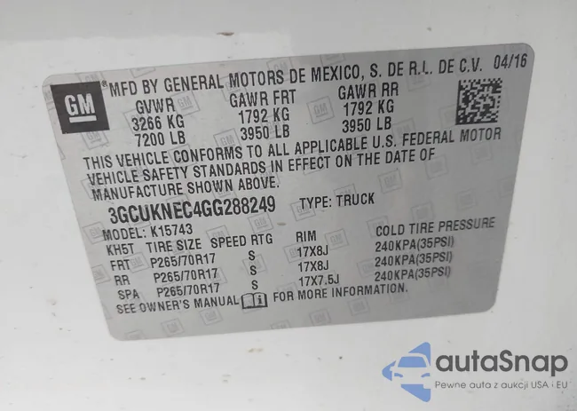 3GCUKNEC4GG288249: 42105856