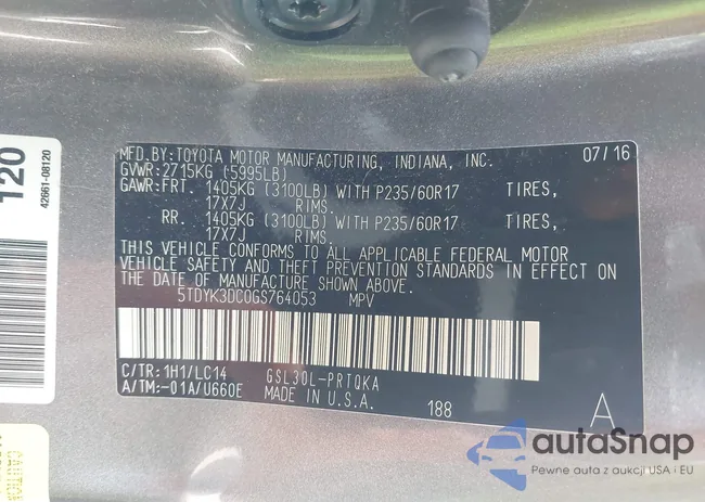 5TDYK3DC0GS764053: 42106060