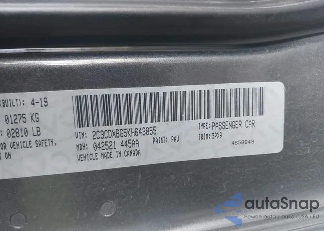 2C3CDXBG5KH643855: 42106168