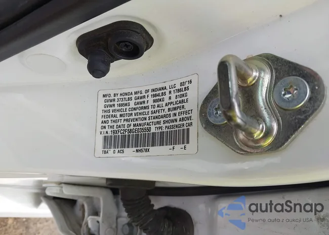 19XFC2F58GE035550: 42105436