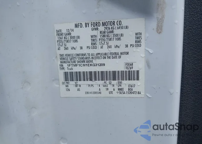 1FTMF1CM1EKG31209: 42105573