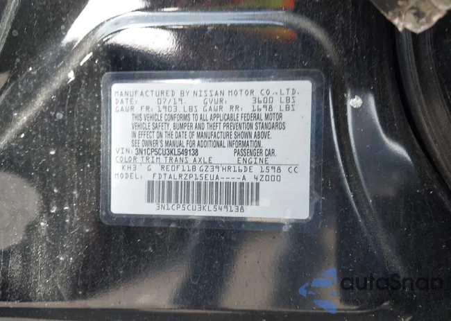 3N1CP5CU3KL549138: 42106592