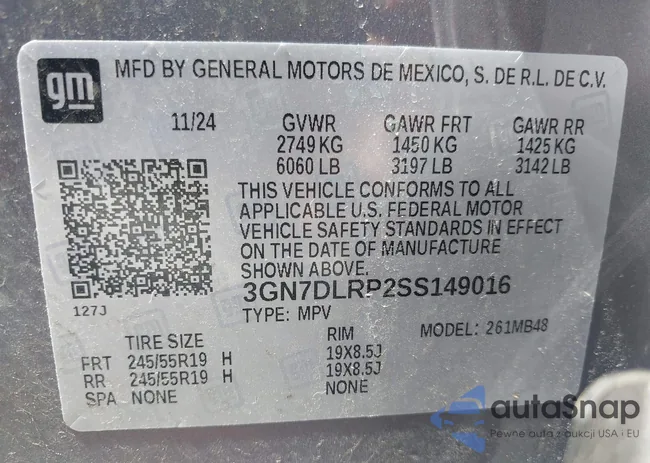 3GN7DLRP2SS149016: 42107331