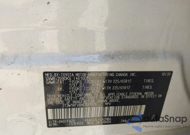 2T3W1RFVXMC091926: 42108663