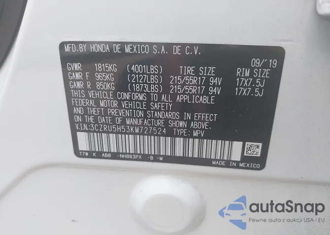 3CZRU5H53KM727524: 42108726