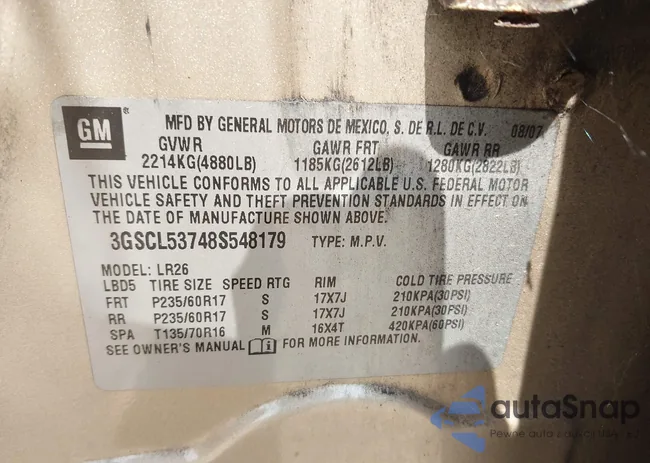 3GSCL53748S548179: 42108882