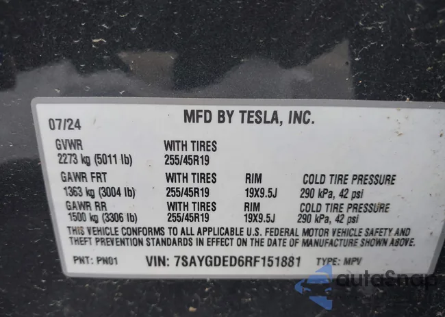 7SAYGDED6RF151881: 42108899