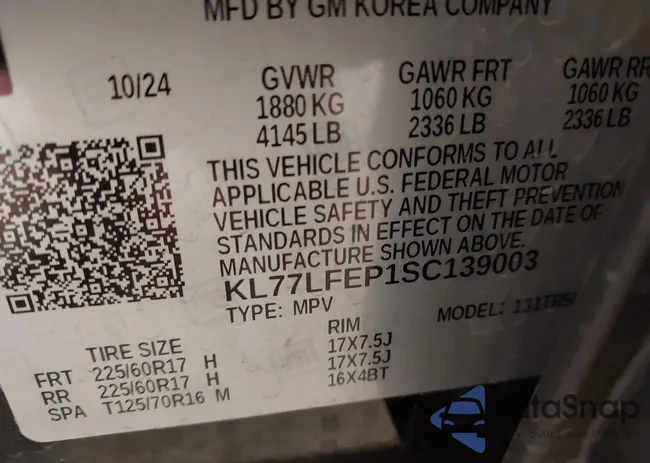 KL77LFEP1SC139003: 42108988