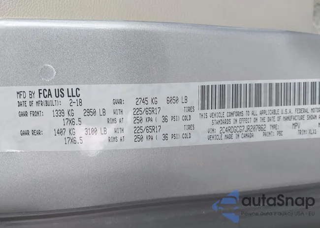 2C4RDGCG7JR207862: 42108292