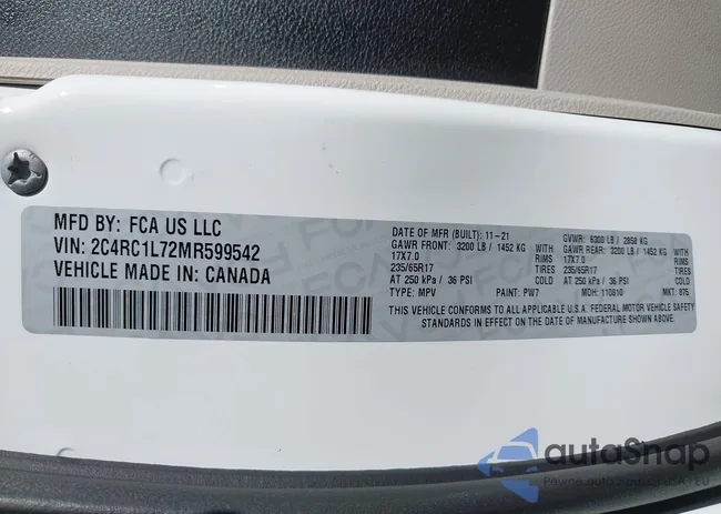 2C4RC1L72MR599542: 42108367