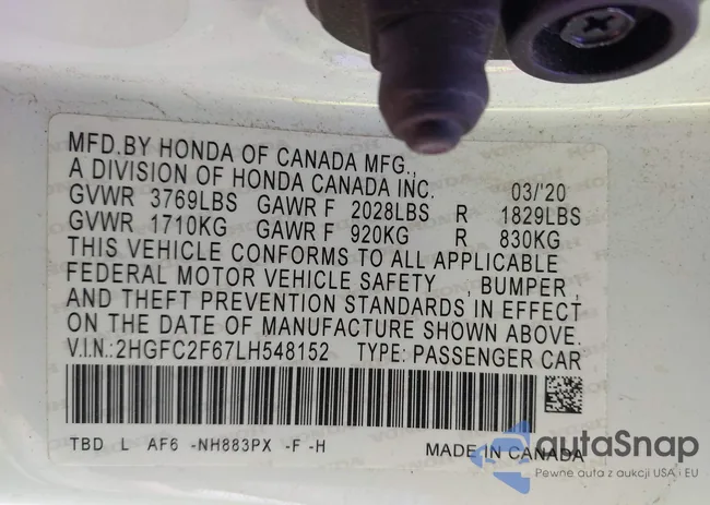 2HGFC2F67LH548152: 42108375