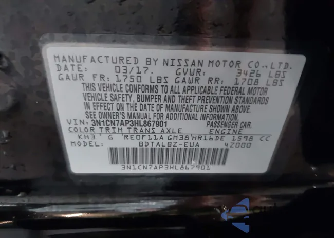 3N1CN7AP3HL867901: 42108379