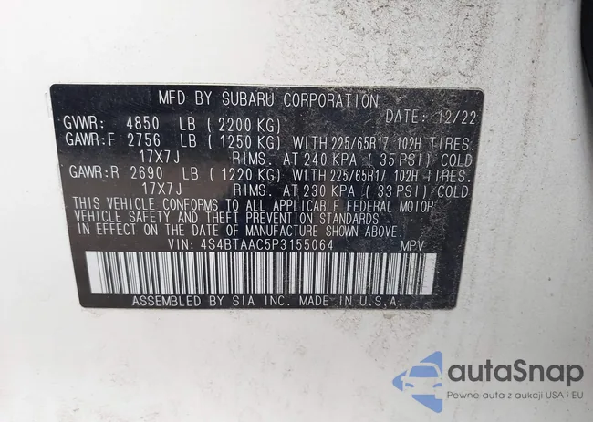 4S4BTAAC5P3155064: 42108440