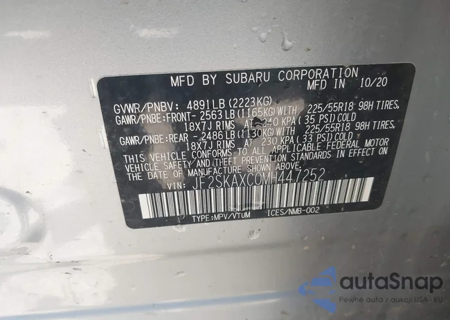 JF2SKAXC0MH447252: 42108468