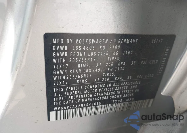 WVGAV7AX2HK043695: 42108469