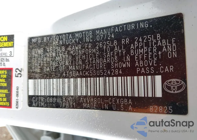 4T1DAACK5SU524284: 42108472