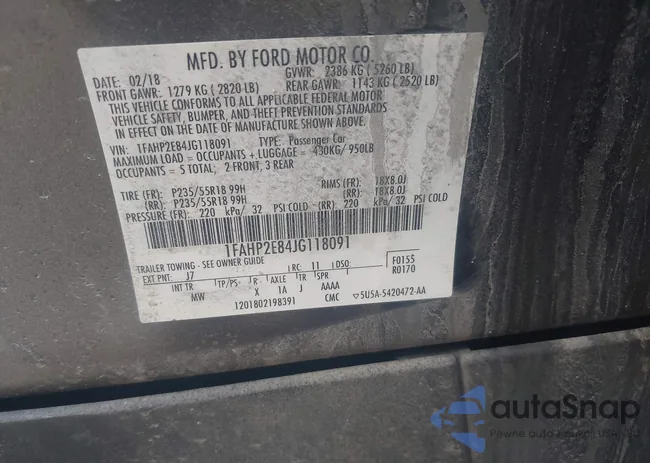 1FAHP2E84JG118091: 42109621