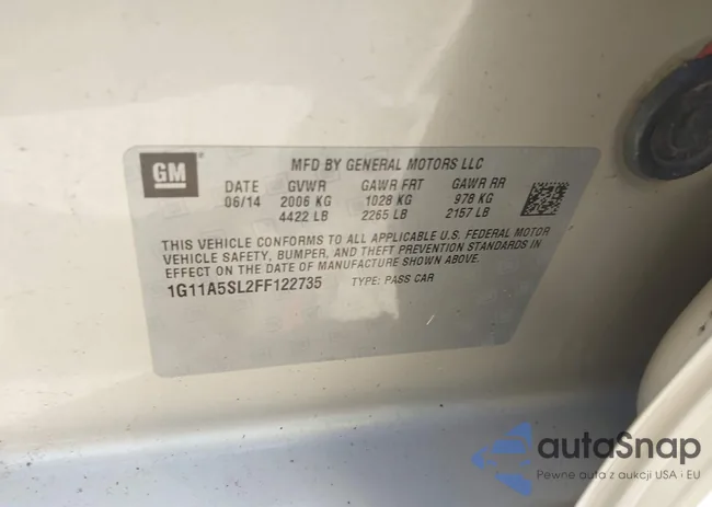 1G11A5SL2FF122735: 42109629