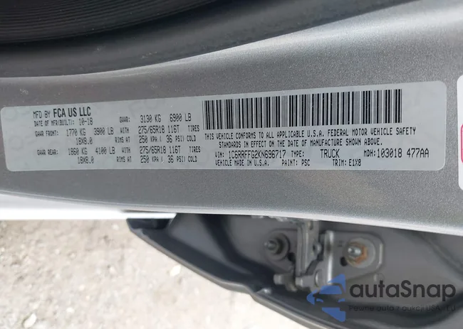 1C6RRFFG2KN696717: 42109676