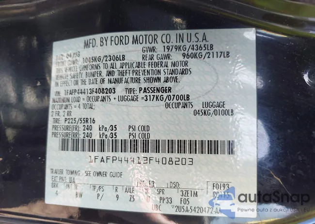 1FAFP44413F408203: 42109720