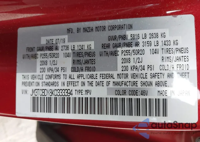 JM3TCBDY8K0333394: 42109778