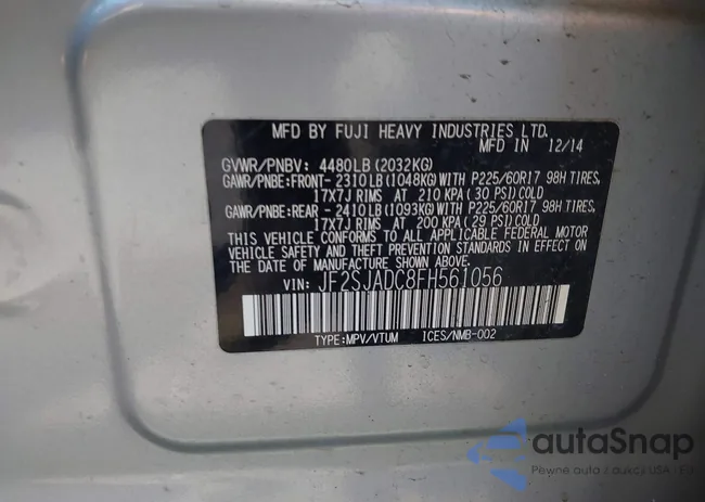 JF2SJADC8FH561056: 42110119