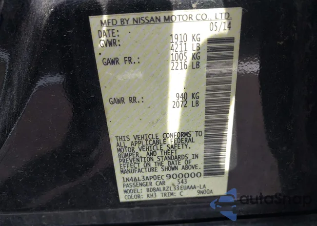 1N4AL3AP0EC900000: 42110167