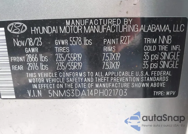 5NMS3DA14PH021703: 42109260