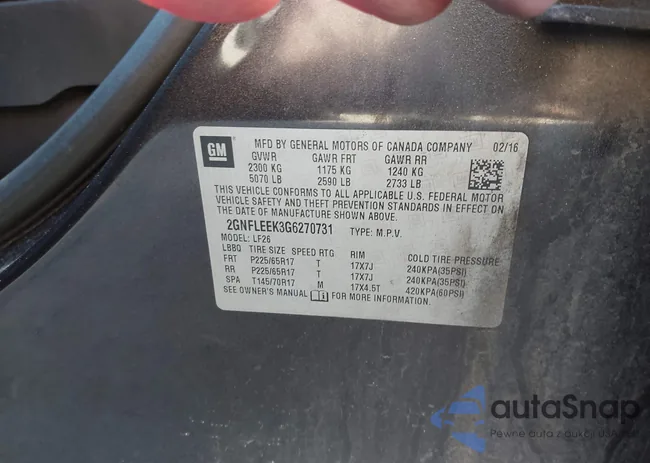 2GNFLEEK3G6270731: 42109298