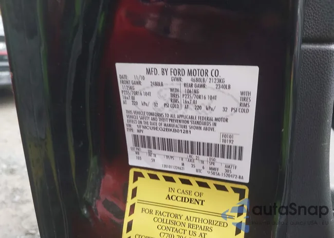 1FMCU9EG2BKB01281: 42109359