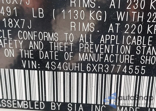 4S4GUHL6XR3774555: 42109397