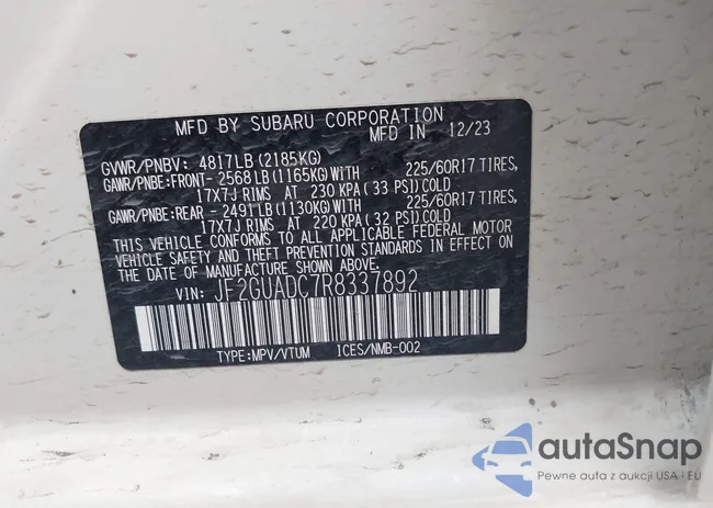 JF2GUADC7R8337892: 42110638