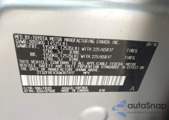 2T3ZFREV2GW307917: 42110699