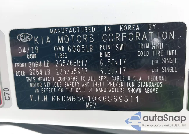 KNDMB5C10K6569511: 42111011