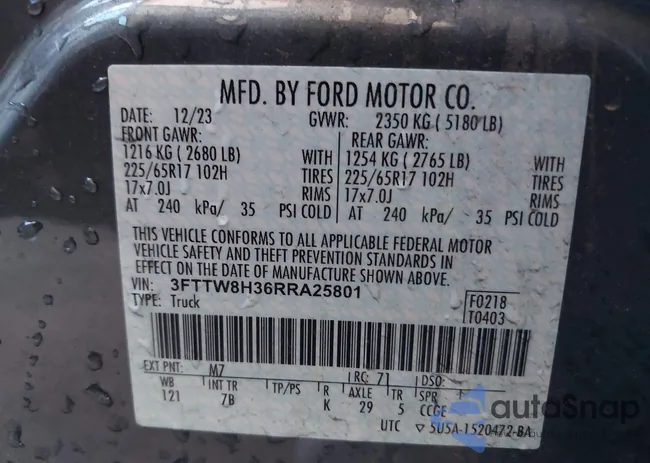 3FTTW8H36RRA25801: 42111162